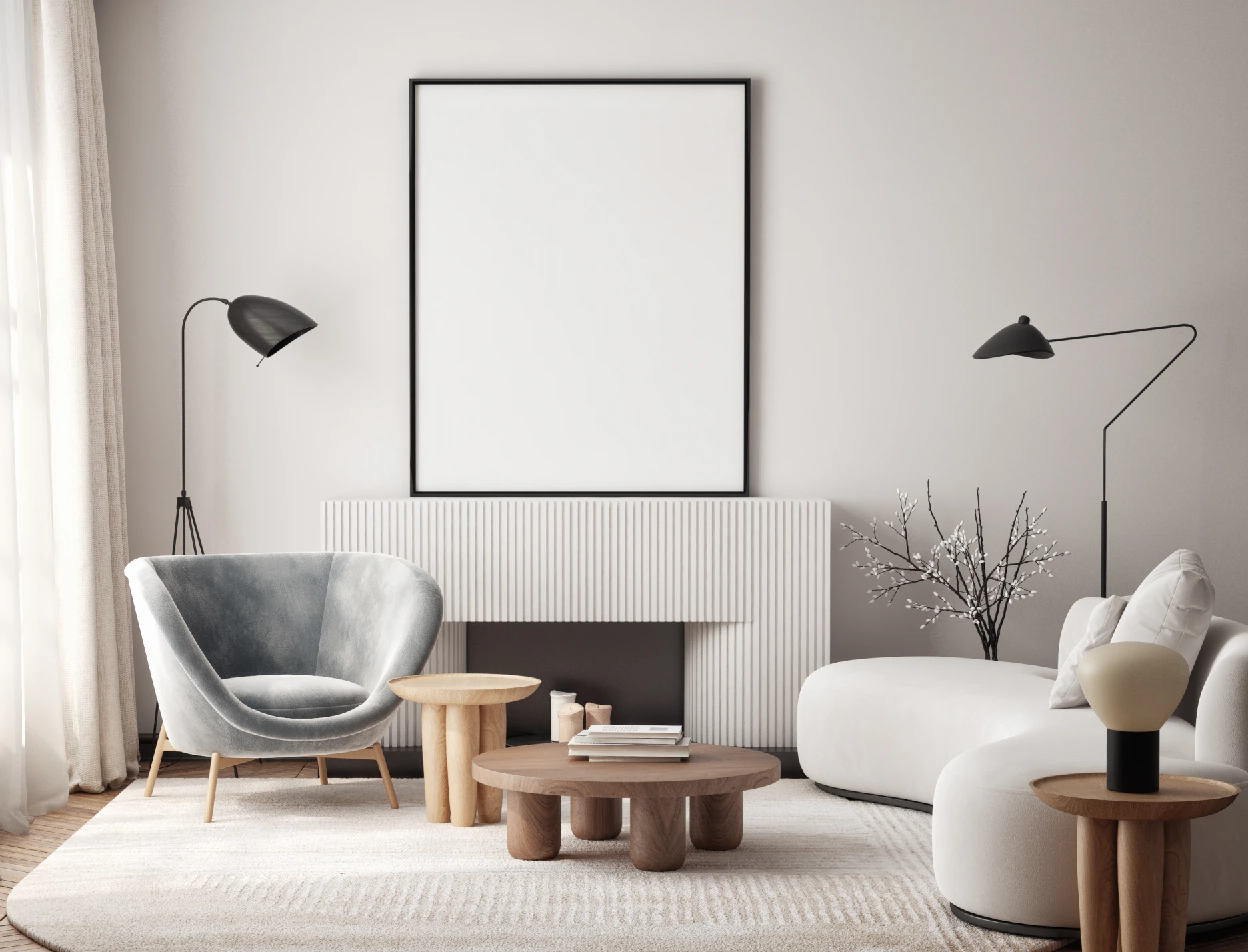 Modern living room with minimalist decor